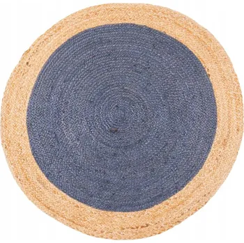 Koberec Koberec z juty, kulatý, průměr 100 cm, bordura béžovo-granátová