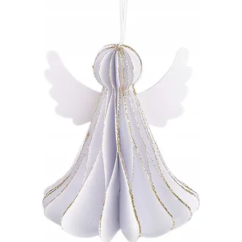 Vánoční dekorace Skládací papírový anděl k zavěšení, 7 cm