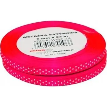 Stuha SATÉNOVÁ STUHA S S PUNTÍKY RŮŽOVÁ 6MMX22M 2KS
