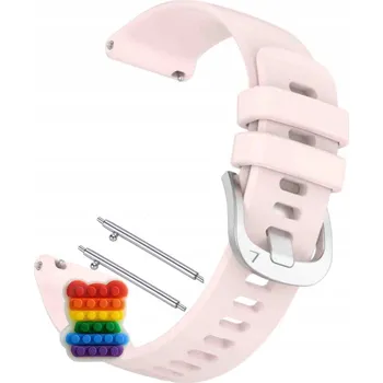 Řemínek na hodinky Řemínek / Pásek Řemínek pro Rubicon RNBE74, Silikonový, Stříbrná Spona, Růžový, Nastavitelný