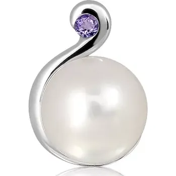 Přívěsek Nano S Pearl and Amethyst - stříbrný přívěsek s perlou a ametystem