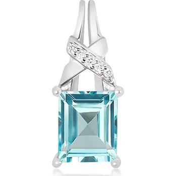 Přívěsek Zarina S Blue Topaz - stříbrný přívěsek s modrým a bílým topazem