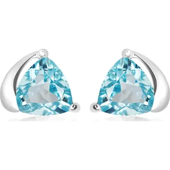 Náušnice Lovise S Blue Topaz - stříbrné náušnice s modrým topazem
