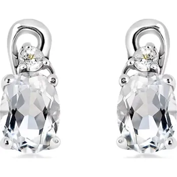 Náušnice Felicie S White Topaz - stříbrné náušnice s bílým topazem