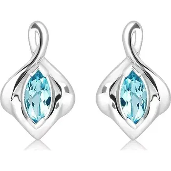 Náušnice Amina S Blue Topaz - stříbrné náušnice s modrým topazem