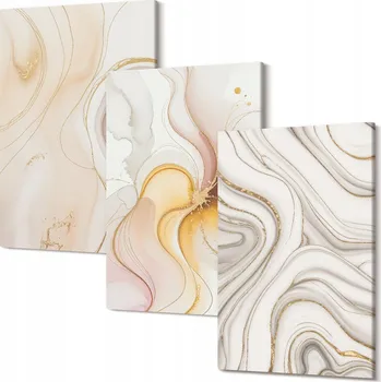 Obraz Sada obrazů na plátně - Abstraktní teplé vzory, 30x20 cm