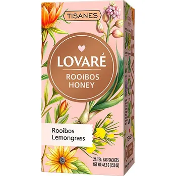 Čaj LOVARÉ - 24 sáčků ROOIBOS HONEY, bylinný čaj, 24x 1,5g