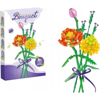 ostatní stavebnice STAVEBNICE KVĚTINOVÁ KYTICE K SESTAVENÍ - BOUQUET DIY - 300+ DÍLKŮ