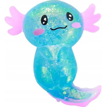 MAČKACÍ HRAČKA BROKÁTOVÝ antistresový SENSORICKÝ roztomilý usměvavý AXOLOTL