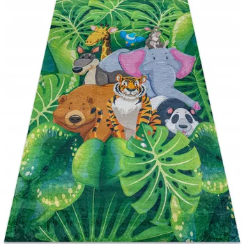 Koberec Koberec pratelný Zvířata džungle zoo pro děti protiskluzový 160x220 cm