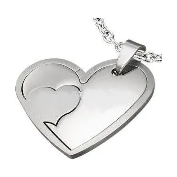 Přívěsek Přívěsek ocel srdce v srdci 481 (Šperky chirurgická ocel, přívěšky)