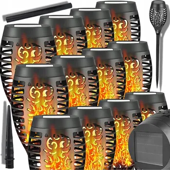 Venkovní osvětlení Solární Lampa zapichovací černá zahradní na solární energii 52cm 12 kusů