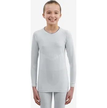 Pánské tričko INOVIK DĚTSKÉ BĚŽKAŘSKÉ SPODNÍ TRIČKO 500 ŠEDÉ 12 LET MODRÁ|ŠEDÁ