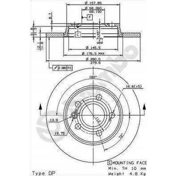 Brzdový kotouč Brembo 08.7288.14 Brzdový kotouč