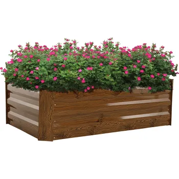 Vyvýšený záhon Vyvýšený záhon, hnědý, ocel, NONKY TYP 4