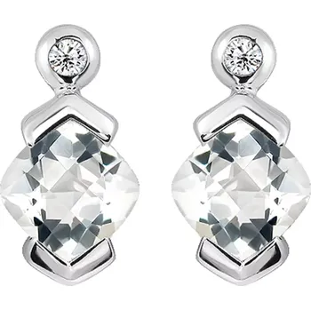 Náušnice Brisa S White Topaz - stříbrné náušnice s bílým topazem