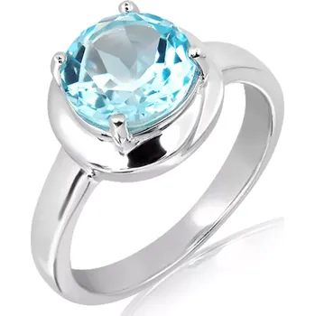 Prsten Fleur S Blue Topaz - prsten ze stříbra s modrým topazem
