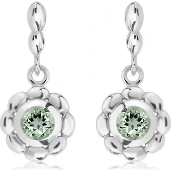 Náušnice Lidka S Green Amethyst - stříbrné náušnice se zeleným ametystem
