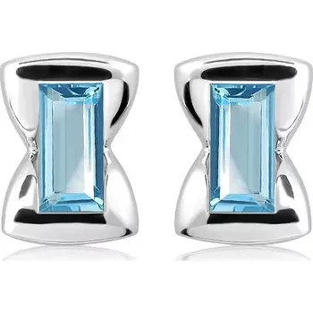 Náušnice Ada S Blue Topaz - stříbrné náušnice s modrým topazem
