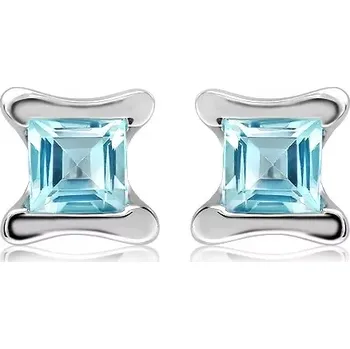 Náušnice Akira S Blue Topaz - stříbrné náušnice s modrým topazem