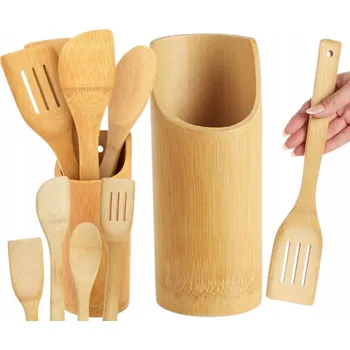 Vrták DŘEVĚNÉ BAMBUSOVÉ KUCHYŇSKÉ NÁČINÍ SADA 5 KUSŮ