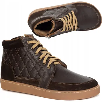 Dámská zimní obuv Dámské zimní barefoot boty kožené Z-B05 hnědé 40