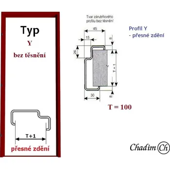 Zárubeň Zárubeň ocelová YH 700 L / 75 Levá pro klasické zdění