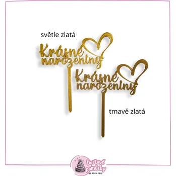 Krásne narozeniny č.6 - plastový zápich - Pastelová růžová