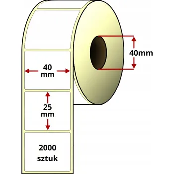 Samolepící etiketa Termoetikety samolepicí bílé 40x25mm návin 40mm 2000 ks silné lepidlo