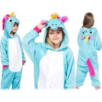 Dětské Kigurumi - Jednodílné Pyžamo Kombinéza Jednorožec 120-130 cm