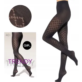 Dámské punčochy Punčocháče Gatta vzorované geometrické černé 40 DEN velikost 2