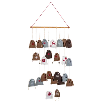 Vánoční dekorace LIVARNO home Adventní kalendář z filcu (závěsné pytlíky na dřevěné tyči)