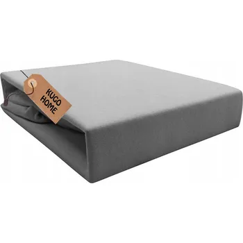 Prostěradlo PROSTĚRADLO JERSEY S GUMOU 160x200 cm BAVLNA BARVA SVĚTLE ŠEDÁ KUGO HOME