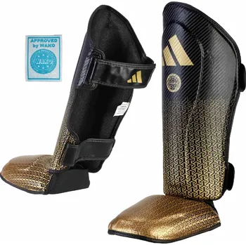 Fotbalový chránič Chrániče holení ADIDAS Pro Kickboxing adiKBSI300 - černo/zlaté - ADIKBSI300 Velikosti: S