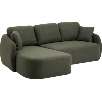 Pohovka Kave Home Tmavě zelená rozkládací pohovka Laira 246 cm, levá