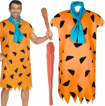 Karnevalový kostým KOSTÝM JESKYŇÁŘE FLINSTONOVI MACZUGA FRED FLINSTON PŘEVLEK HALLOWEEN