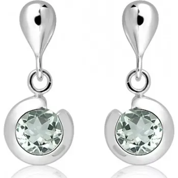 Náušnice Vajana S Green Amethyst - stříbrné náušnice se zeleným ametystem