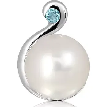Přívěsek Nano S Pearl and Blue Topaz - stříbrný přívěsek s perlou a modrým topazem