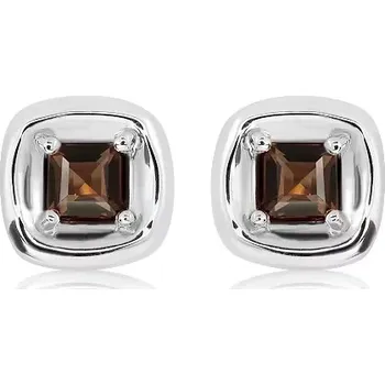 Náušnice Efka S Smoky Quartz - stříbrné náušnice s quartzem