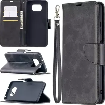 Pouzdro na mobilní telefon TT-TopTechnology Kožené pouzdro Xiaomi Poco X3 černé, black materiál syntetická kůže