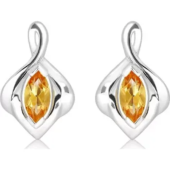 Náušnice Amina S Golden Citrine - stříbrné náušnice s citrínem