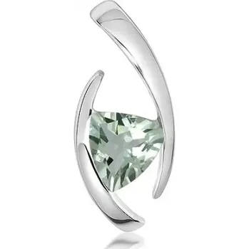 Přívěsek Dirk S Green Amethyst - stříbrný přívěsek s bílým topazem