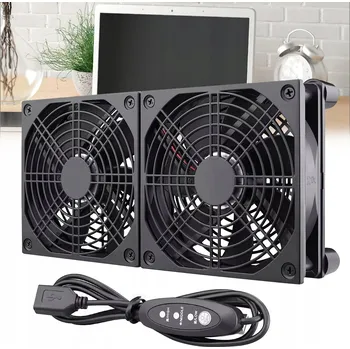 PC ventilátor USB VENTILÁTOR SE DVĚMA HLAVICEMI 3,5 W 24,5*12,5*5,5 CM SILNÝ VÍTR ČERNÝ