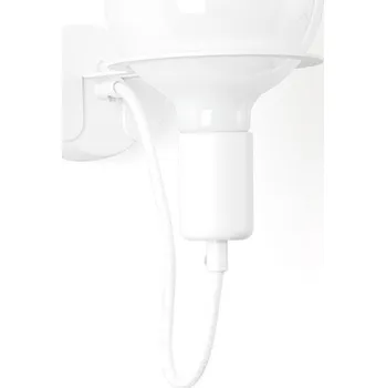 Nástěnné svítidlo Bílá nástěnná lampa Loft Metal s bílým kabelem a mléčným stínidlem