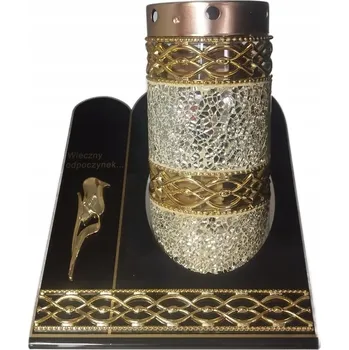 Svíčka HŘBITOVNÍ SVÍČKA VITRÁŽOVÁ KAPLIČKA AKRYL MOZAIKA VELKÁ TĚŽKÁ STŘÍBRNÁ