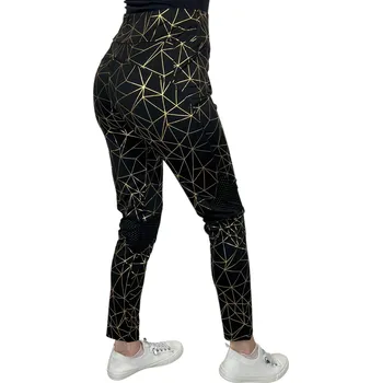 Dámské legíny Fashion Dámské černé legíny DAGO Barva: Zlatá, Velikost: S-M