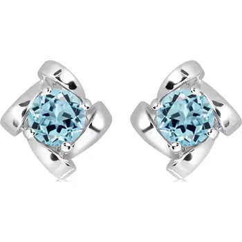 Náušnice Alvis S Blue Topaz - stříbrné náušnice s modrým topazem