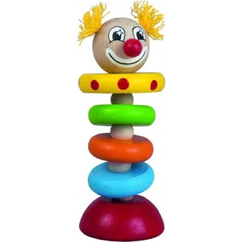 Dřevěná hračka Klaun na gumičce