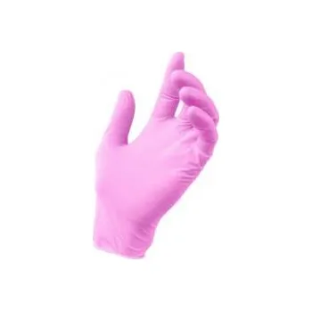 Vyšetřovací rukavice Nitrilové rukavice růžové bezpudrové 100 ks M