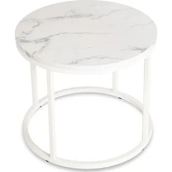 Konferenční stolek Konferenční stolek Mebel Elite kulatý 53 x 53 x 46 cm bílý